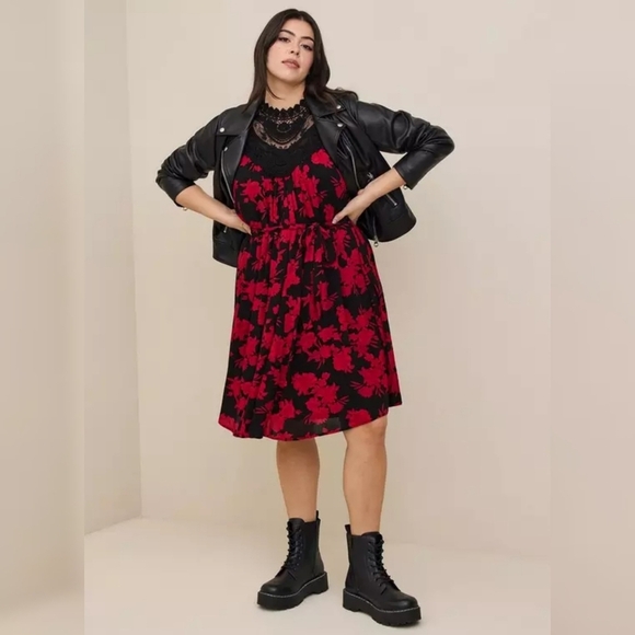 torrid Dresses & Skirts - *Mini Crinkle Gauze Crochet Dress